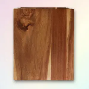 Wastebasket Medium Acacia Natural - Bathroom Office Trash Can, Threshold