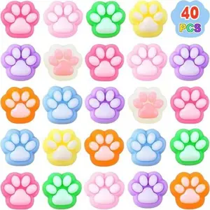 5/20/40pcs Colorful Cute Mini Cat Claw Stress Relief Squishies Party Toys, Random Colors, Perfect for Parties and Relaxation