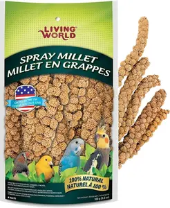 Living World - Millet Spray for Birds, 3.5 Oz – Premium Treat for Budgies, Canaries, Finches, Cockatiels and Other Pet Birds