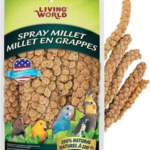 Living World - Millet Spray for Birds, 3.5 Oz – Premium Treat for Budgies, Canaries, Finches, Cockatiels and Other Pet Birds