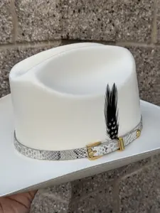 Genuine Python Leather Hat Band (NATURAL COLOR)