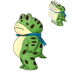 HANDICHI Design 5-Pack “Resist Frog” Stickers – Cute Protest Frog Vinyl Decals with Blue Scarf – Grunge Activist Aesthetic Stickers for Laptops, Water Bottles & Journals