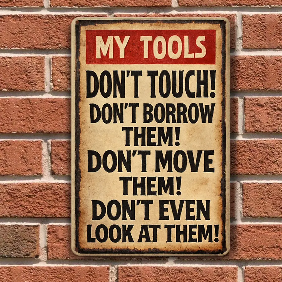 2D flat room decoration, retro warning, medal decoration, mural decoration, iron sheet art sign, indoor/outdoor decoration, hanging decoration.