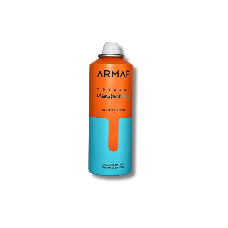 Armaf Odyssey Mandarin Sky Body Spray - 6.8 fl. oz Aroma Body Care Fragrance Blend Vanilla Scented Comfort Cosmetic Scent