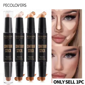 1PC [2-In-1 Contour Stick] Double-Ended Contour Stick For Highlighting And Concealing, Suitable For Face Makeup And Bronzing, Bronzer, Ctivated Full Coverage Face Concealer For Flawless Skin - Long-Lasting, Hides Freckles, & Tattoos, Natural Finish