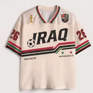 Iraq Soccer Jersey, Retro Mesopotamia Shirt, Custom Name Number Jersey, Iraqi Football Fan Gift, Vintage Iraq Soccer Tee BW0