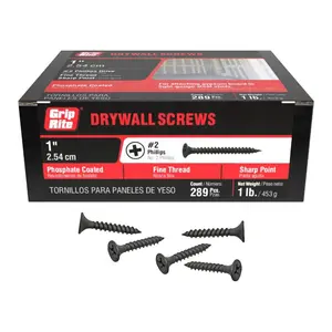 #6 x 1 in. #2 Phillips Bugle Head Fine Thread Drywall Screws 1 lb. Box