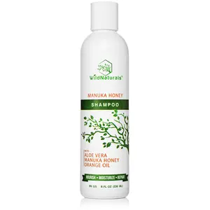 Wild Naturals Manuka Honey Shampoo for Eczema & Psoriasis - Hydrating Sulfate-Free Formula with Aloe Vera & Coconut Oil - Soothes Itchy Dry Scalp, Calms Redness & Flaking - Moisturizing Daily Hair Care for Sensitive Skin & Scalp Health - Gentle Cleanser
