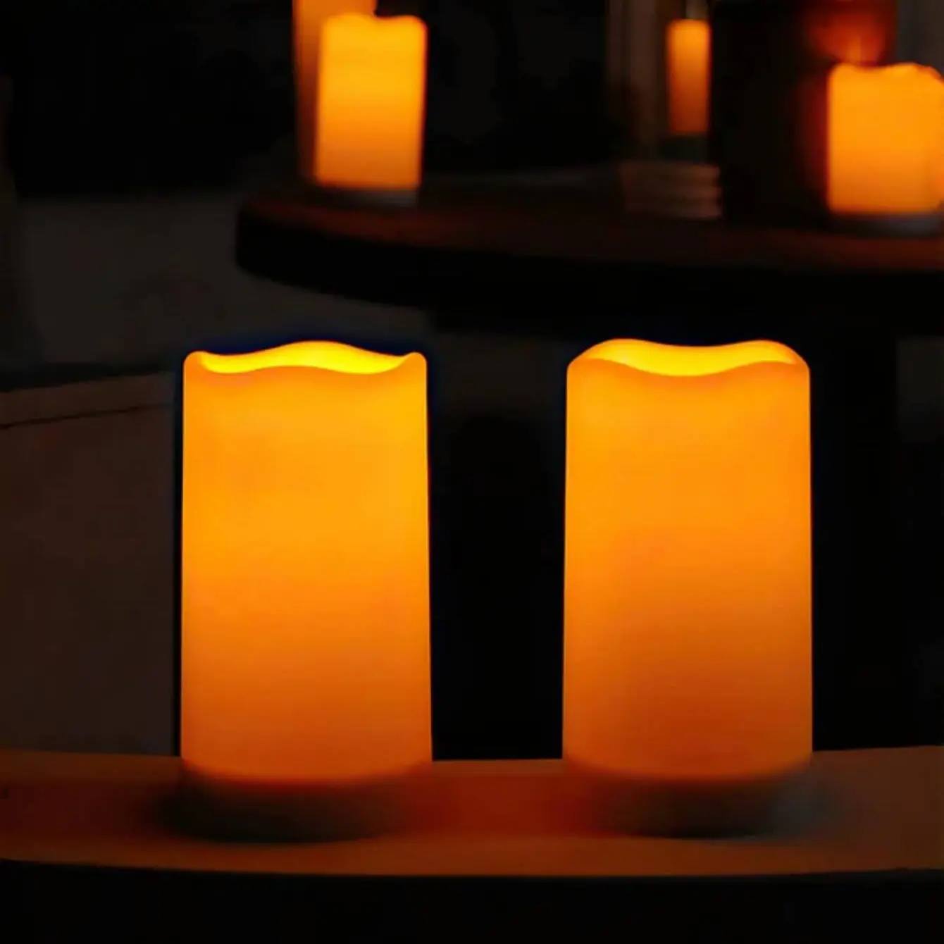2 Pack Outdoor Waterproof Solar Flameless Candle Lanterns, Solar Operated with Dusk-to-Dawn Sensor, Perfect for Garden, Outdoor, Christmas, Wedding, Walkway, Pool & Party Decor Lights