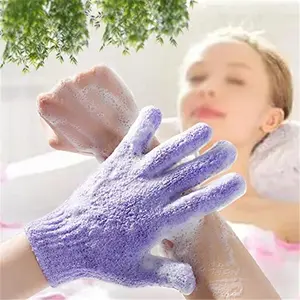 5 Pairs Random Color Exfoliating Gloves, Lightweight Spa Quality, Dual-Sided Bath Scrubber, Soft Skin Care Essential, Exfoliating Tool