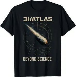 100%cotton 3I Atlas Beyond Science Alien Conspiracy Design T-Shirt graphic  t