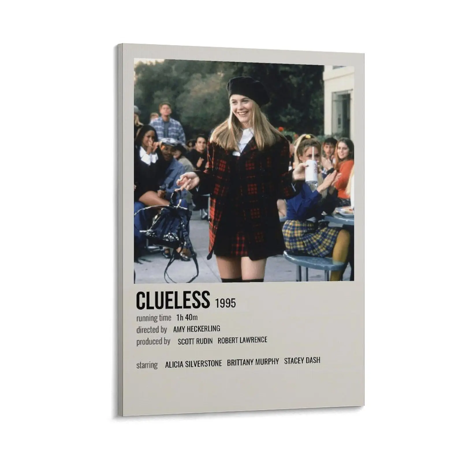 Clueless (19) Canvas Poster with Wood Frame, Home Decor for Bedroom & Office, Artistic Wall Ornament Photo Gift