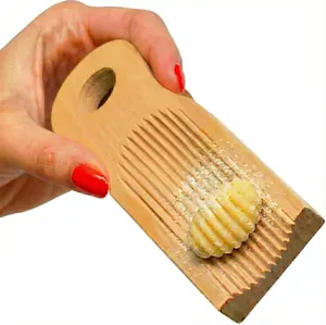 Unique Curved Gnocchi Board Paddle, Unique Curved Design for Handmaking Italian Gnocchi Pasta. Perfect Ridges that Form the Grooves on the Gnocchi. Easy to Use and Clean. Italian taste party.