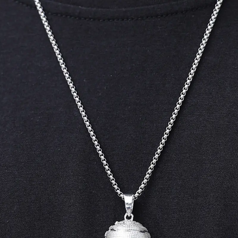 Men's Alloy Basketball Pendant Necklace, Sports Design Jewelry for Daily Wear & Gift Ideas, Durable & Stylish Accessory for Men, Non Tarnish Necklace