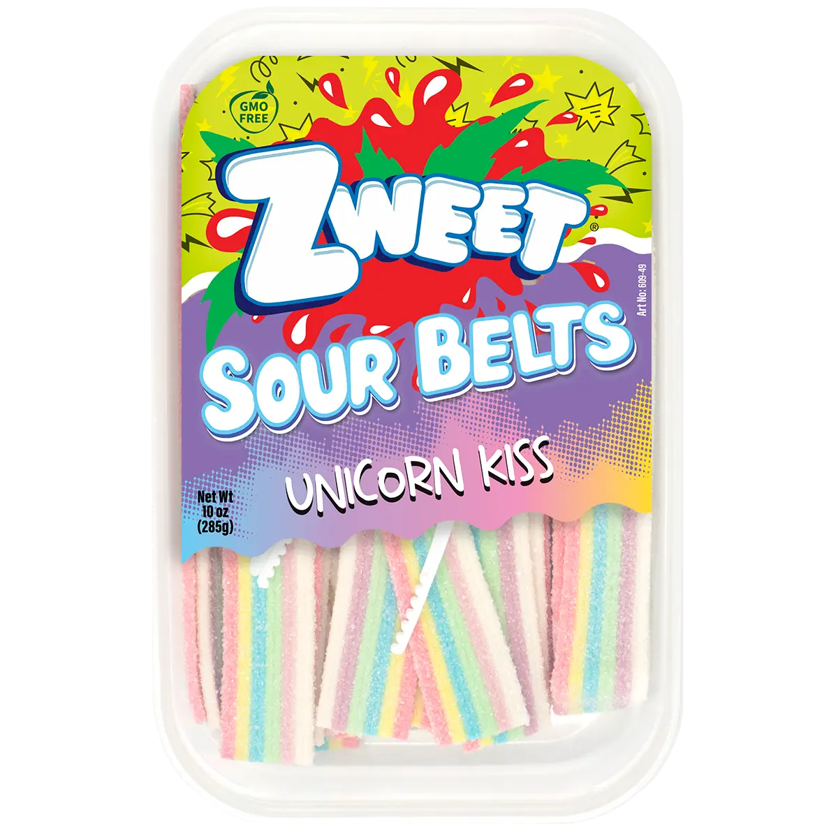 Unicorn Kiss Sour Belts Candy | Zweet | 10 oz