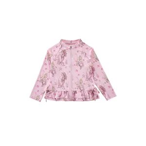 Raya UPF 50+ Ruffled Zip Up Sun Protection Jacket, Mermaid