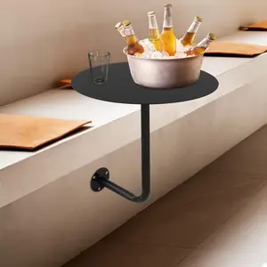 15.75In Wall Mounted Coffee Table,Round Bar Table,Snack Table,Iron Drink Table for Dining Room, Cafe, Restaurant
