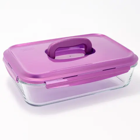 LocknLock 9x13 Glass Dish w/ Domed Handle Lid