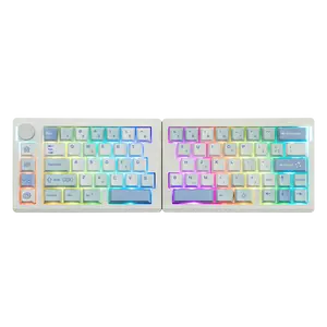 EPOMAKER Split70 Gasket 65% Wireless Ergonomic Mechanical Keyboard QMK/VIA & Knob  South-Facing RGB Backlight Hot-Swappable Lubed Linear Switch PBT Keycap  Tri-Mode USB-C/BT 5.0/2.4GHz creamykeyboards TikTokShopfalldealsforyou