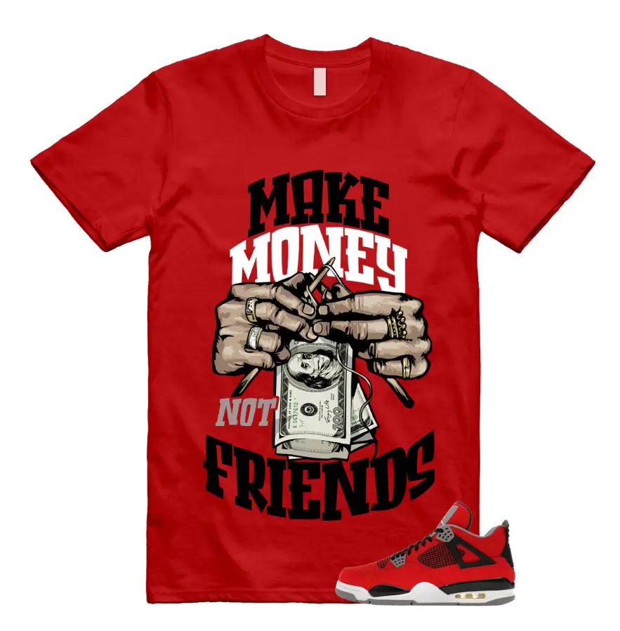 4 Toro Bravo Fire Red White Black Cement Grey 2026 T Shirt Match Make MN, Cotton Unisex Graphic T-Shirt