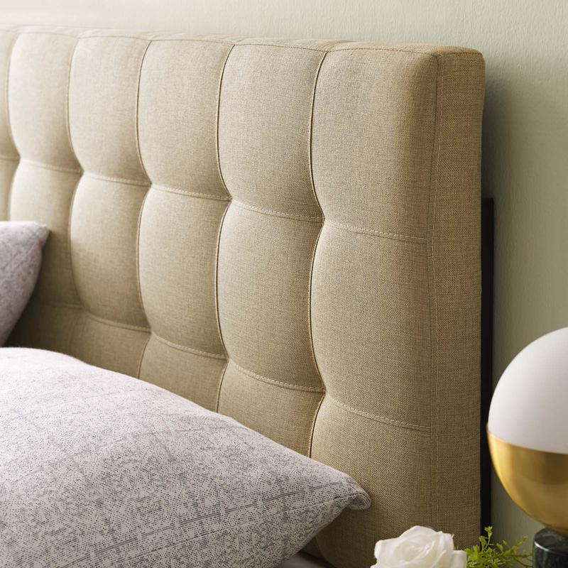 Modway Lily King Upholstered Fabric Headboard in Beige
