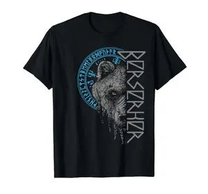 Berserk Bear Warrior Odin Runes Norse Compass Viking T-Shirt Menswear Top