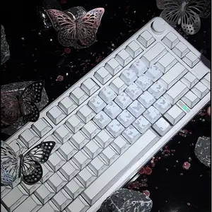FURYCUBE Butterfly Heart Keycaps 21 Keys Shine Through OEM PBT Keycaps For Mechanical Keyboard Suitable for 60%/75%/80%/90% Layout Keyboard(Only Keycaps, not a keyboard), pc accessory, gamingsetup,