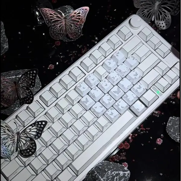FURYCUBE Butterfly Heart Keycaps 21 Keys Shine Through OEM PBT Keycaps For Mechanical Keyboard Suitable for 60%/75%/80%/90% Layout Keyboard(Only Keycaps, not a keyboard), pc accessory, gamingsetup,