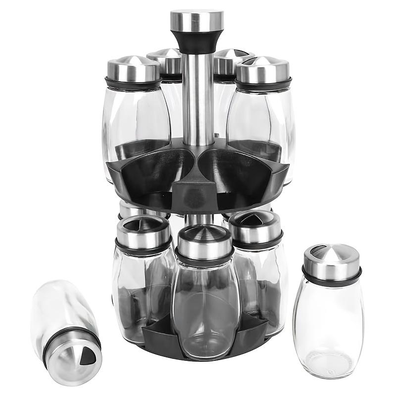 [Glass Jar Bottle Set] 6pcs/12pcs Glass Jar Bottle Set, for Kitchen Organizers And Storage, Pantry Organizers And Storage, Spices Organizers And Storage, Kitchen Organization, Spice Rack, Kitchen Storage And Organization, Storage Cabinet,