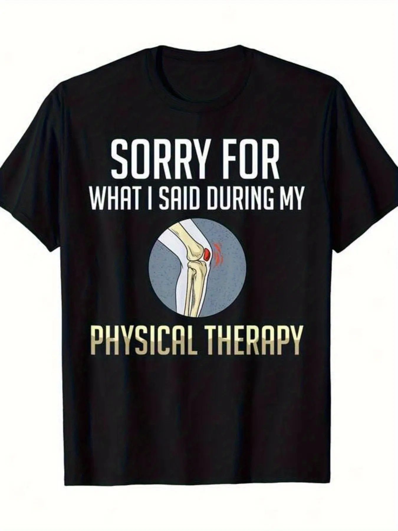 Men's Post-Surgery Recovery  Cotton T-Shirt - Breathable Lightweight Knee Replacement Shirt with Graphic Print, for after Surgery Care & Daily Wear, Doctor-Recommended Fit