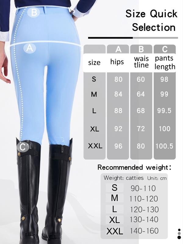 Women's Horse Pattern Pocket Silicone Riding Pants, Lightweight Breathable Comfortable Equestrian Pants, Ladies Sportswear for Riding