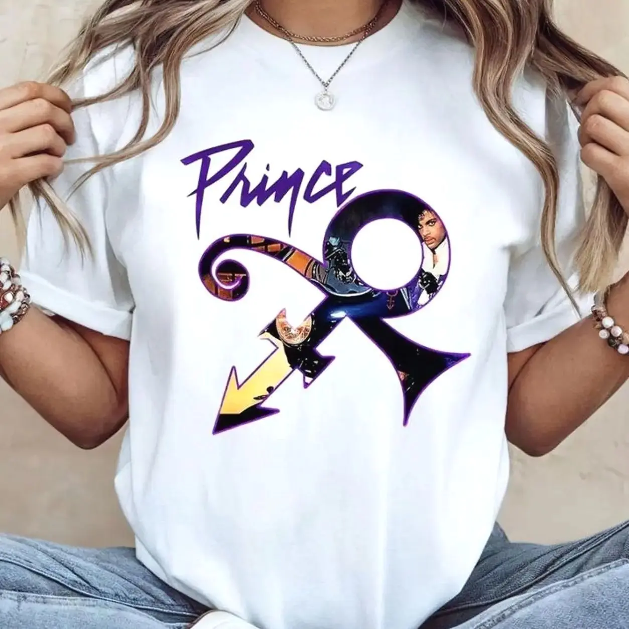 Prince Purple Rain Symbol Graphic T-Shirt, Vintage Purple Symbol Graphic T-Shirt, Retro Aesthetic Tee