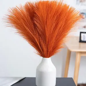 9pcs Elegant Artificial Pampas Grass Reed,43cm Long,The Bohemian Style -  Polyester Fabric Made Soft And Fast, Modern Simple Nordic Style - For Home Decoration, Vase Flower Arrangement, Wedding, Party, Living Room, Bedroom, DIY Wall, Office Desk Filler.