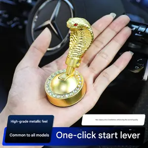 Car Dashboard Decoration Alloy Key Start Cover Snake Head Engine Ignition Starter Rod Car Interior Accessories Multiple Models Four Colors Available