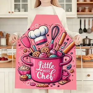 Cute Baking Apron with Pastry Tools Print, Funny Apron, Kitchen Cooking Aprons, Durable Kitchen Wear for Baking Lovers, Ideal Gift for Kids & Pastry Enthusiasts