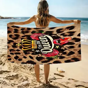Unique Leopard Print Beach Towel Is Lightweight, Soft, and Portable. Perfect for Poolside, Beach, Gym, and Camping Use, It'S Quick-Drying and Ideal As A Gift for Women.
