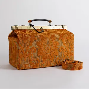Burnout Velvet Orange Carpet Gladstone Bag