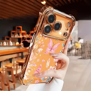 Butterfly Dreams Phone Case for iPhone 17 Air 16 15 14 13 12 11 Pro Max Plus border Electroplating with counter-fall Safety Cushion 2D printing Four-corner Thickened