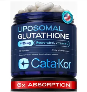 Cata-Kor Liposomal Glutathione 1000mg – Ultra High Absorption with Resveratrol, Vitamin C, Selenium & Vitamin B2 – Antioxidant Support for Immune Support & Healthy Aging – (60 Count (Pack of 1))