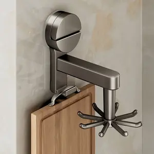 2-pack, sturdy suction cup kitchen storage solution - can be installed without drilling holes, Removable Hooks, 360 ° rotating hooks save space on cabinet doors or walls - can accommodate pots, shovels, spoons, practical hooks