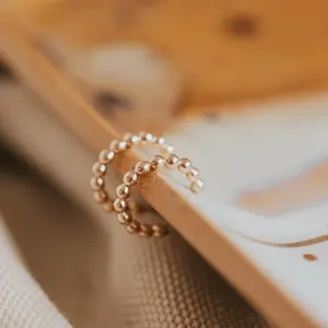 Hello Adorn Beaded Huggie Hoops - Any Occassion Small Hoop Jewelry - Women's Fashion Accessory