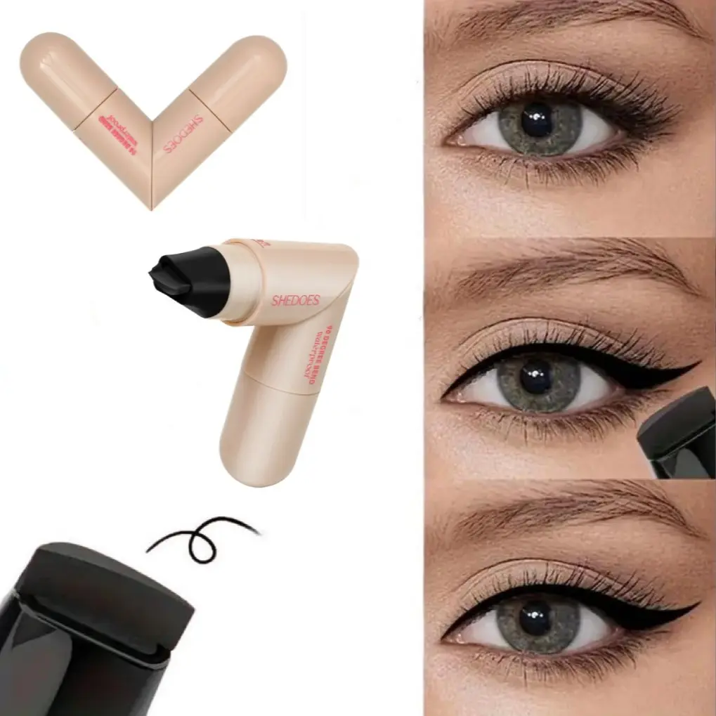 Flexible Lazy Eyeliner Stamp Pen, Dual-Ended Heart Design, Waterproof Sweatproof Long-Lasting Quick-Dry, Colors, Liquid Eyeliner Pen, Makeup Eyeliner