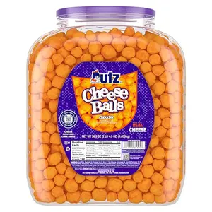 Utz Cheese Balls Barrel, Tasty Snack Baked with Real Cheddar Cheese, Delightfully Poppable Party Snack, Gluten, Cholesterol and Trans-Fat Free, Kosher Certified, 36.5 Oz