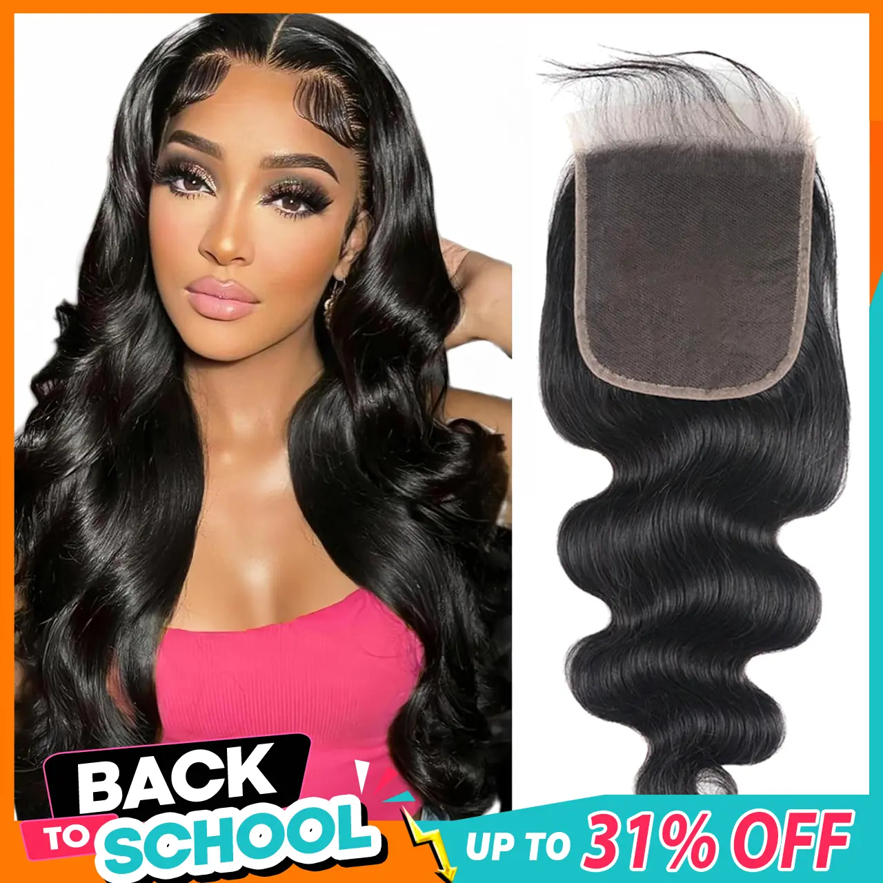 Charmanty Hair HD Lace Closure 2*6/ 4*4/5*5/ 13*4 Frontal Body Wave/ Straight/ Deep Wave 100% Human Hair 0.095mm Ultra-thin Invisible SKINLIKE HD Front Lace Closure Human Hair Pre Plucked Hairline Natural Black Closure  #TikTokShopBackToSchool