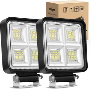 Nilight LED Tractor Lights LED Pod Lights Square 2PCS 4 Inch 64LED Flood LED Light Bar LED Fog Light Driving Light Led Work Light for Truck Off Road Vehicles ATV UTV Boat Visit the Nilight Store Underglow Car  dealsforyoudays