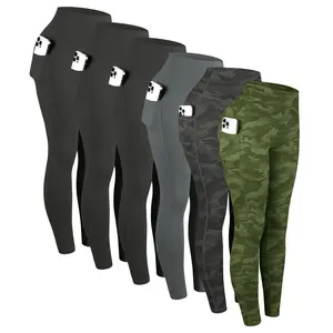 【Local shipping 】CHRLEISURE 6-PACK High Waist Pants With Pockets Running Yoga Leggings for Women Leggings with Pockets