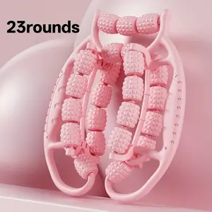 New 23 Roller Manual Leg Massager, Non-Slip Textured Rollers, Home & Travel Use, Durable Plastic Design, Enhances Circulation, Ergonomic Handle