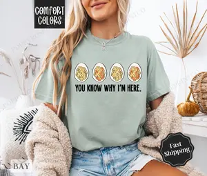 Deviled Egg Thanksgiving Shirt Comfort Colors, Funny Shirt, Fall Womenswear Oversized Crewneck