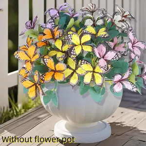 Vibrant Artificial Butterfly Flowers, Decorative Faux Flowers, Fake Flowers Outdoor, Realistic Design, Realistic Appearance, Perfect for Home & Outdoor Decor, Multiple Decoration Options, Ideal for Gardens, Patios, Ornaments
