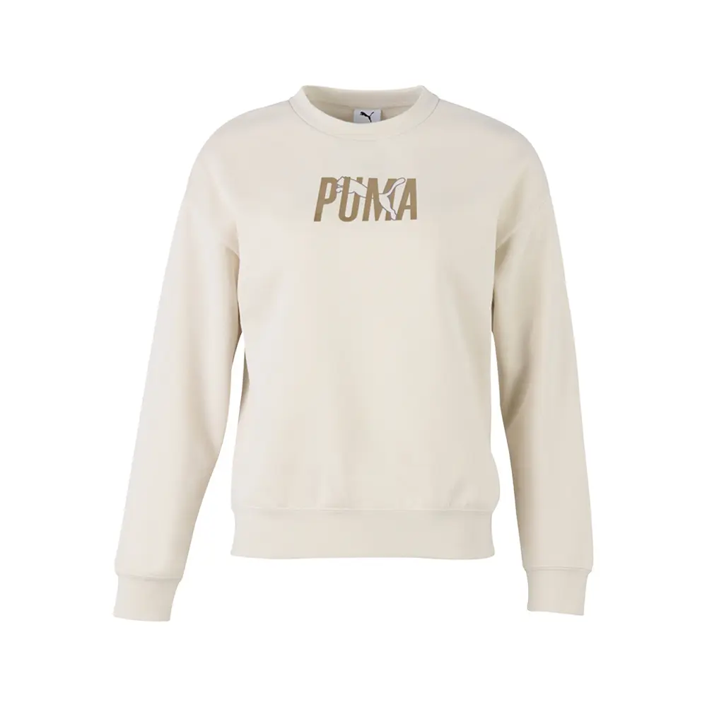 PUMA Womens Essentials Shine Crew Neck Sweatshirt Casual - White